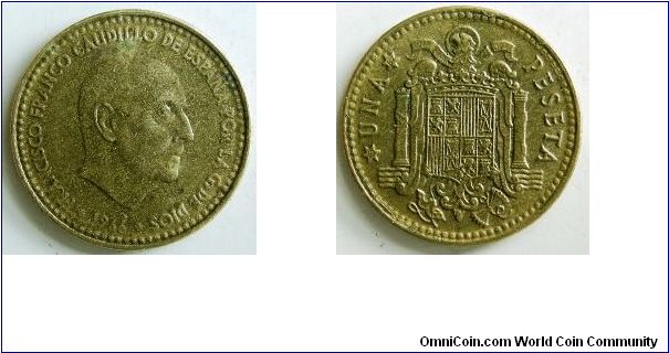 1 peseta
Franco
I have several - 
Produced 1967,69 & 72