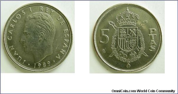 5 pesetas, 
Juan Carlos I, 
M mint mark (Madrid)