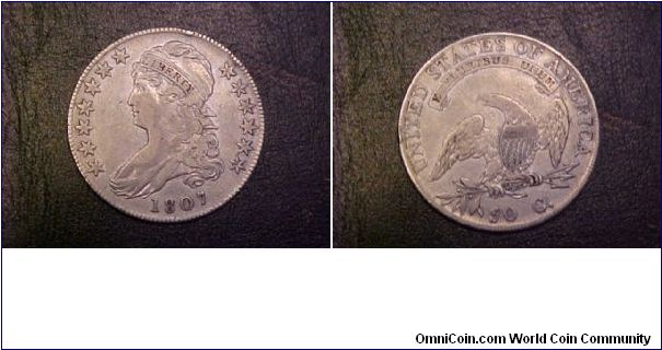 O-112, my first 1807 capped bust half, the 50/20 variety, though I am convinced it's not a 50/20 but rather a 5 over an inverted 5.  Overton rates it as a common R.1, but that by no means makes it easy to find or inexpensive!