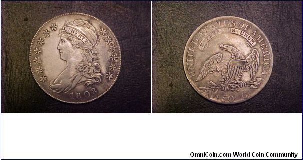O-108, R.3, a nice example picked up at a local show, my first 1808, as my other is an 1808/07.  Very well struck for an early date, as evidenced by the details on the eagle's wings.