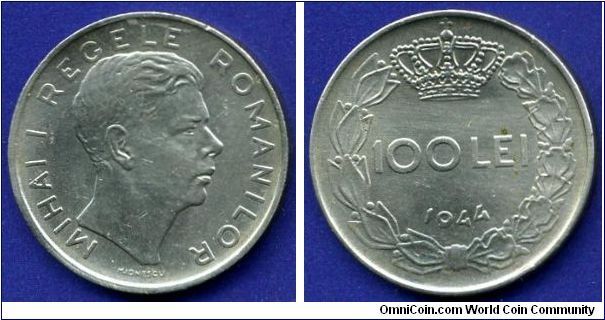 100 Lei.
Kingdom of Romania.
King Mihai I (1927-30/1940-47).


Cu-Ni.