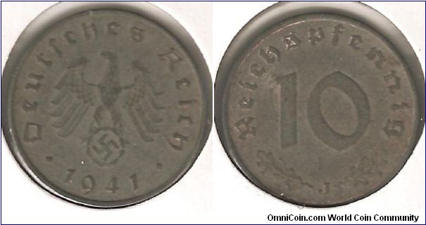 10 Reichspfennig J