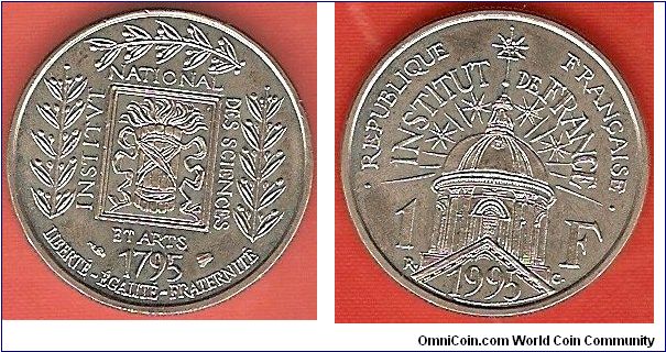 1 franc
200th anniversary of French Institute of Arts and Sciences
nickel