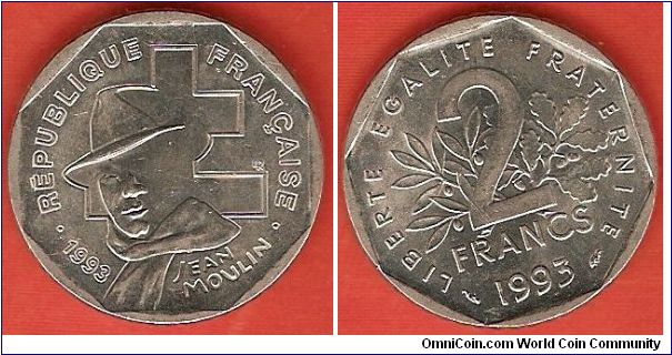 2 francs
Jean Moulin
nickel