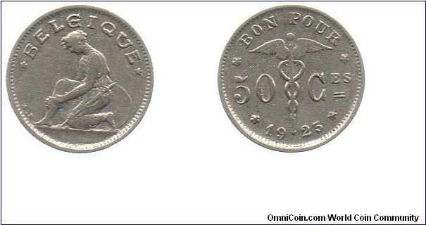 1923 50 centimes - French