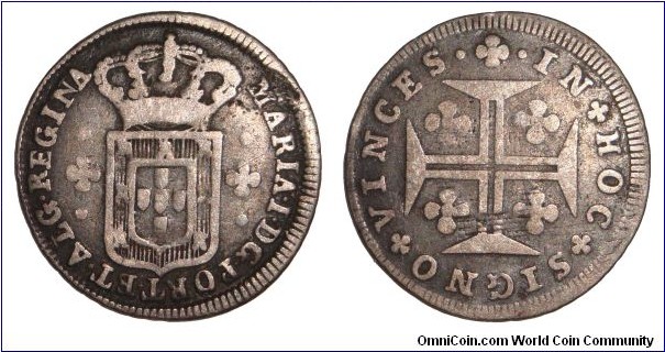 PORTUGAL (KINGDOM)~60 Reis (30 Vintens)1786-1799. Under Queen: Maria I.