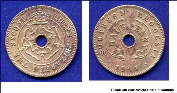 Half penny.
Southern Rhodesia.
Elizabeth II.


Br.