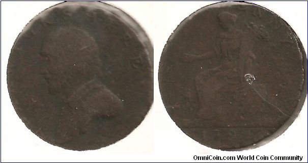 Warwickshire Shakespeare halfpenny copper conder token