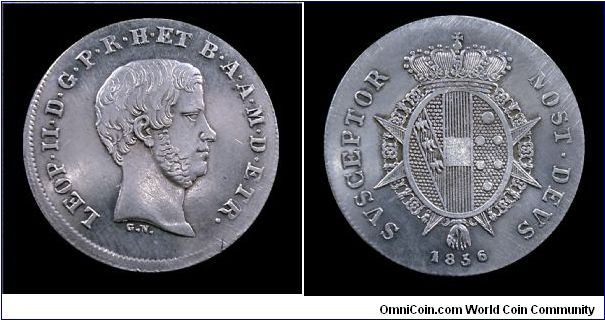 Grand-Duchy of Tuscany - Leopold II Habsburg-Lorraine - 1 Paolo II type - Silver