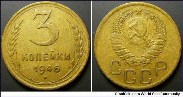 Russia 1946 3 kopek.