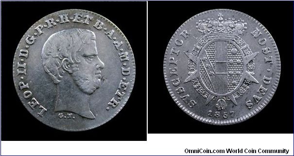 Grand-Duchy of Tuscany - Leopold II Lorraine - 1/2 Paolo II type - Silver