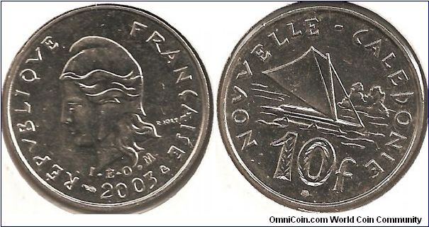 10 Francs New Caledonia