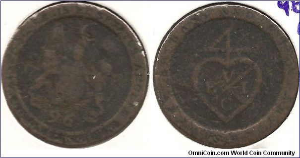 1/96 Rupee United East India Company