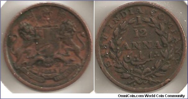 1/12 Anna East India Company