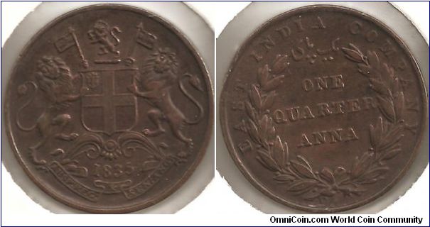 1/4 Anna East India Company