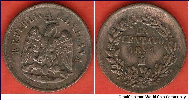 Second Republic
1 centavo
Mexico Mint
copper