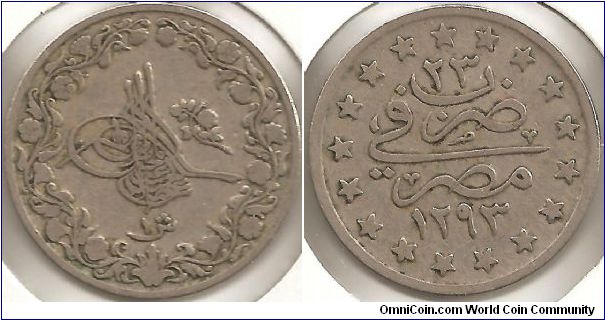 Ottoman Empire 1 Qirsh 1293/23