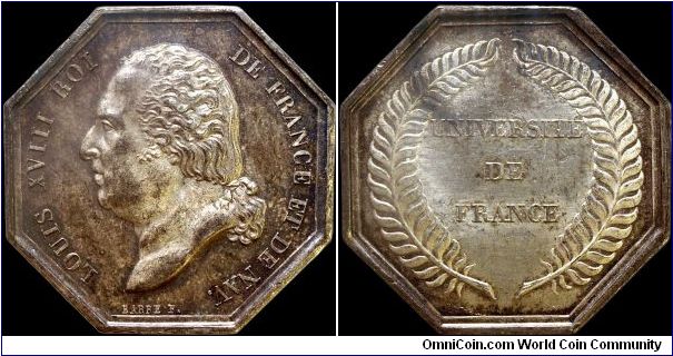 Université de France, France.

The date is approximate based on the bust and the productive years of the engraver. This piece clearly sat in a medal cabinet for several years.                                                                                                                                                                                                                                                                                                                                   