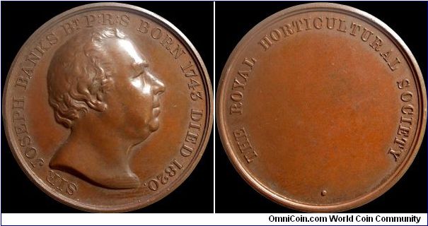 Sir Joseph Banks, Great Britain.

Relatively common though usually found inscribed on the reverse. This could date as late as the 1930s (considering the collection I acquired it from) as the medal was still in use at that time. It may still be.                                                                                                                                                                                                                                                              