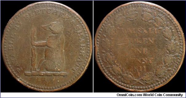 1811 One penny token.                                                                                                                                                                                                                                                                                                                                                                                                                                                                                                    