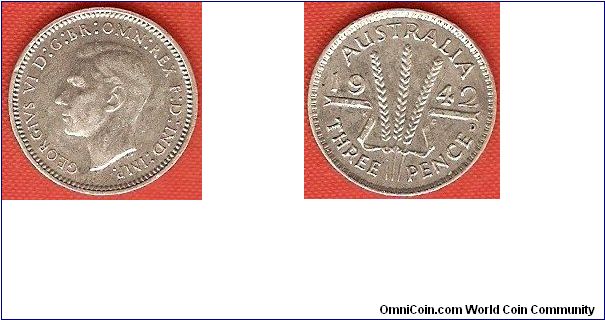 3 pence
George VI, king and emperor of India
0.925 silver