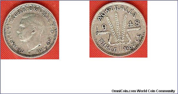 3 pence
George VI, king and emperor of India
0.500 silver