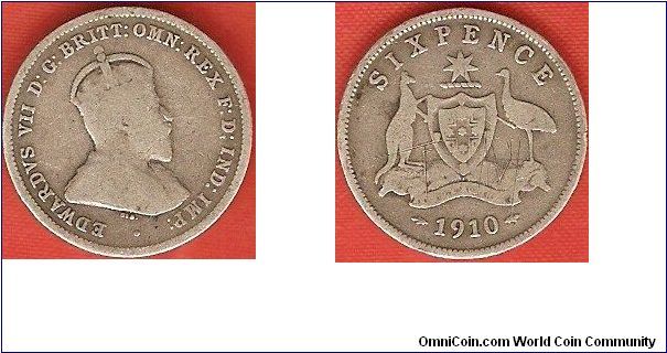 6 pence
Edward VII, king and emperor of India
0.925 silver