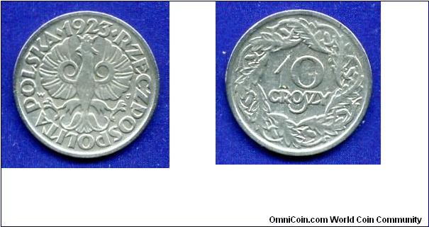 10 groszy.
Rechpospolita.
'W'- Warszaw mint.


Cu-Ni.