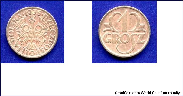 1 grosz.
Rechpospolita.
'W'- Warszaw mint.


Br.