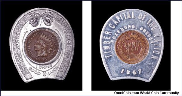 Roseburg, Oregon -- Timber Capital of the Nation. Encased 1905 Indian Head Cent.