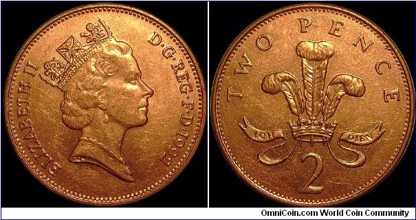 1992 Elizabeth II, Two Pence