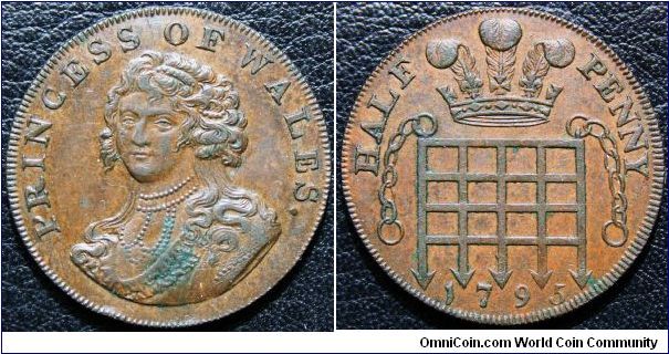 Princess of Wales Half Penny conder token
