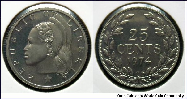 25 cents.
Cu-ni. Weight; 4,8g
Diameter; 23mm
Mintage: 9362 pieces.