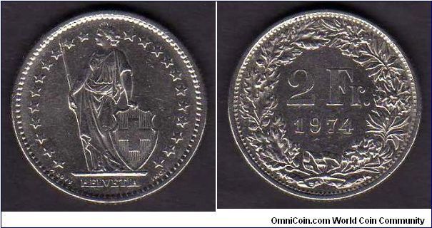 2 Francs

km# 21 a.1
==================
Coin Alignment

1968-1981 
==================
43
