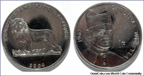1 franc.
Karol Wojtyla
Cardinal