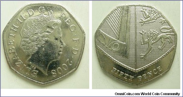 50 pence, 
Elizabeth II, 
4th portrait
