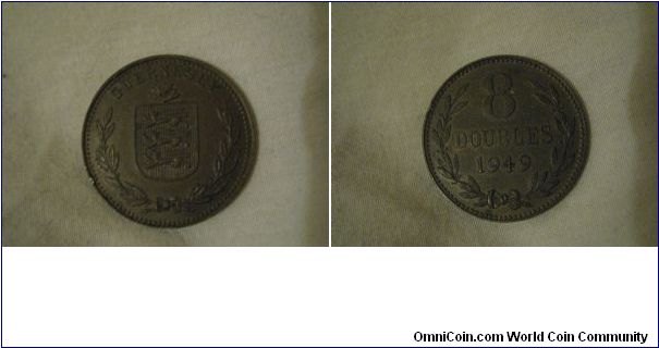 nice guernsey 8 doubles, bright coin