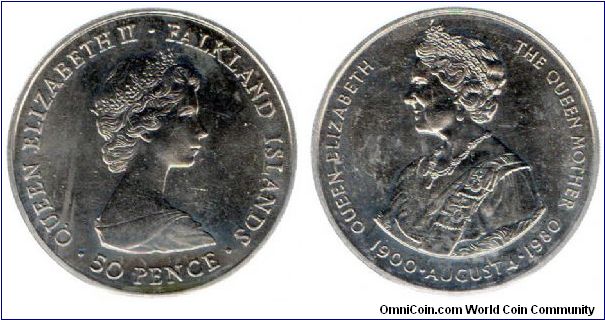 1980 50 Pence - Queen Mother's 80th Birthday