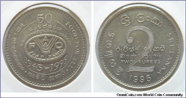 2 rupees.
F.A.O. 50th Anniversary