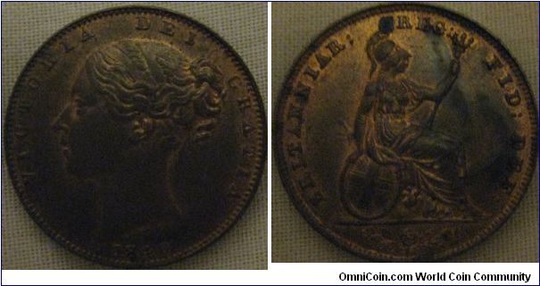 a gorgeous 1840 farthing, in EF if not AUNC