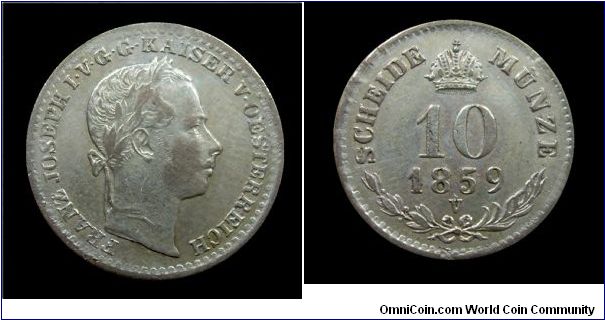 Lombardy-Venetia - Francis Joseph I - 10 Kreuzer (Venice mint) - Silver