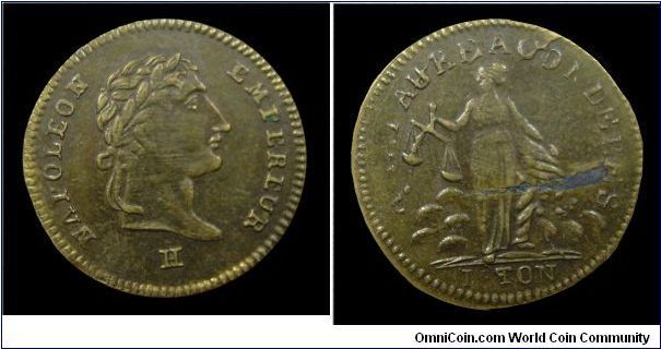 Napoleon's coronation in Paris - Brass jetton - mm. 20