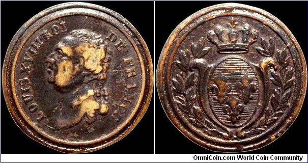 c. 1820 Louis XVIII, France.

Other than possibly being part of some sort of set I can see no reason for this medal.                                                                                                                                                                                                                                                                                                                                                                                              
