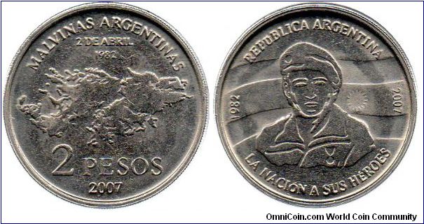 2007 2 Pesos - Malvinas Islands