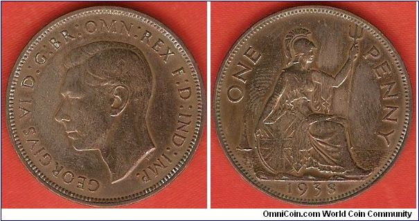 1 penny
Georgius V D.G. Br. Omn. Rex F.D. Ind. Imp.
Brittannia facing right
bronze