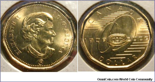 1$ Dollar, Centenary Canadiennes 1909-2009
