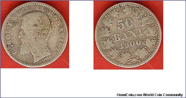 Kingdom of Romania
50 bani
Carol I, king of Romania
0.835 silver