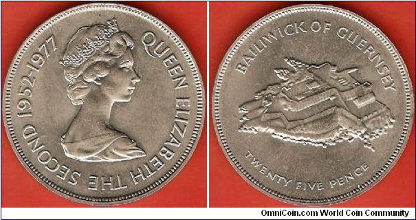 25 pence
Queen's Silver Jubilee 1952-1977
copper-nickel