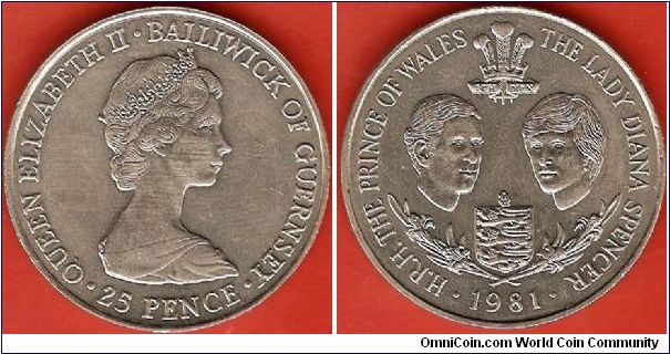 25 pence
Wedding of Prince Charles with Lady Diana Spencer
copper-nickel