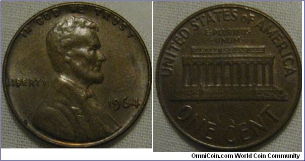another great condition 1964 cent, there are lustre traces